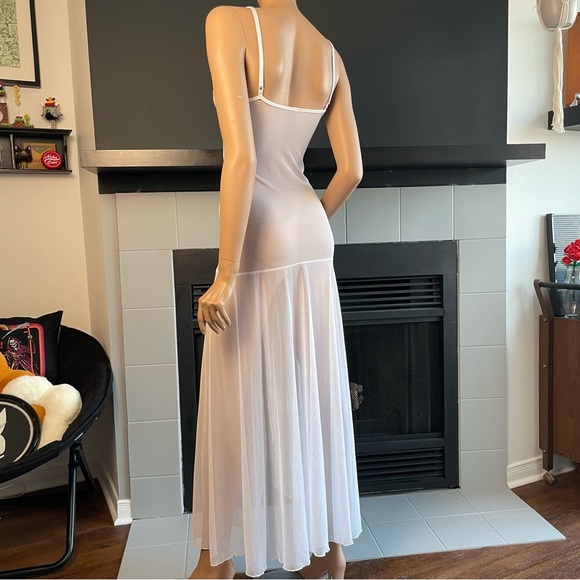 Long Sheer White Lingerie Dress - Picture 2 of 6